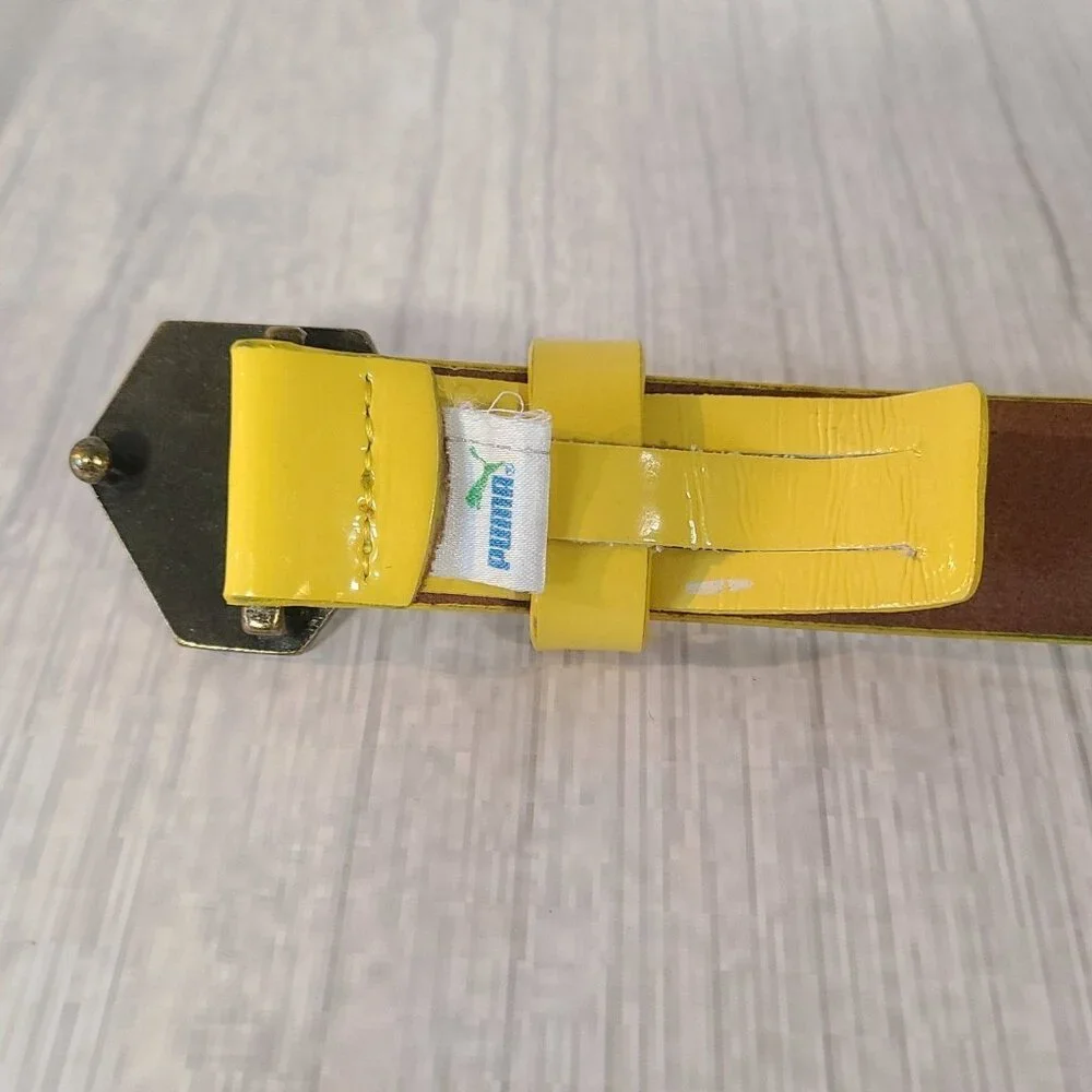 Rudolf Dassler Schuhfabrik Puma Leather Yellow Belt Hard To Find Medium 90cm